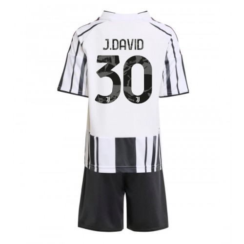 Dětský fotbalový dres Juventus Jonathan David #30 2025-26 Domácí Krátký Rukáv (+ trenýrky)
